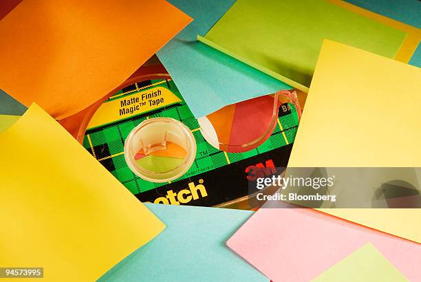 Post-It Brand notes and Scotch Matte Finish Magic Tape, both 3M Co. Products, are arranged in New York, Thursday, July 26, 2007. 3M Co. Said...