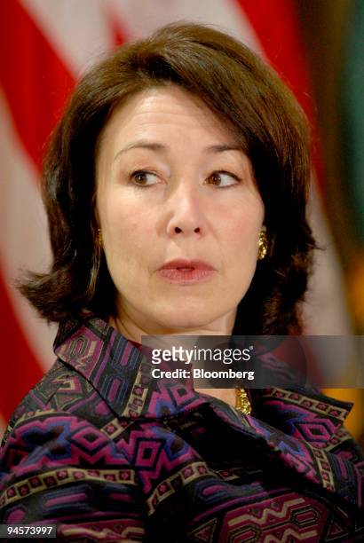 Safra A. Catz, president and chief financial officer of Oracle Corp., listens during a one-day conference on the business tax code in Washington,...