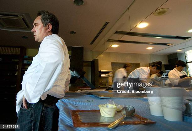 Chef Ferran Adria poses in the kitchen of ''El Bulli'' restaurant in Roses, Spain, on Wednesday, 18 July, 2007. El Bulli, Ferran Adria's gastronomic...