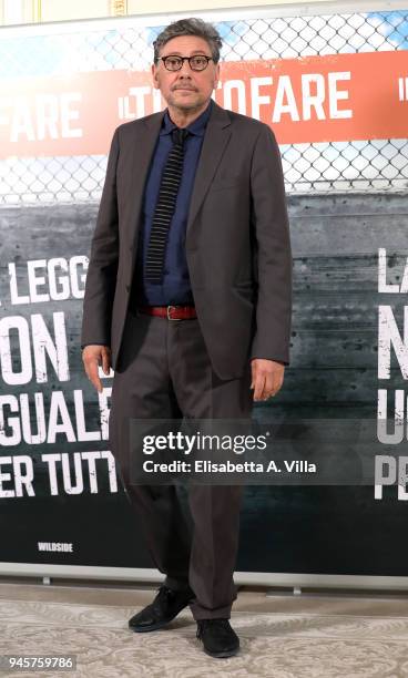 Sergio Castellitto attends 'Il Tuttofare' photocall at St Regis Hotel on April 13, 2018 in Rome, Italy.