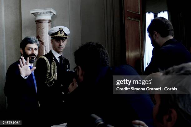 The President of the Chamber of Deputies Roberto Fico at the end of the second round of Consultations for the formation of the new Government, on...