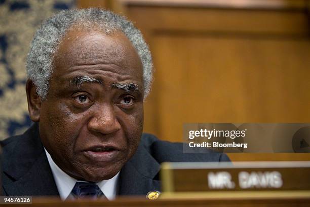 Danny K. Davis, U.S. Representative from Illinois, questions witnesses about the Community Reinvestment Act, during a hearing of the House Oversight...