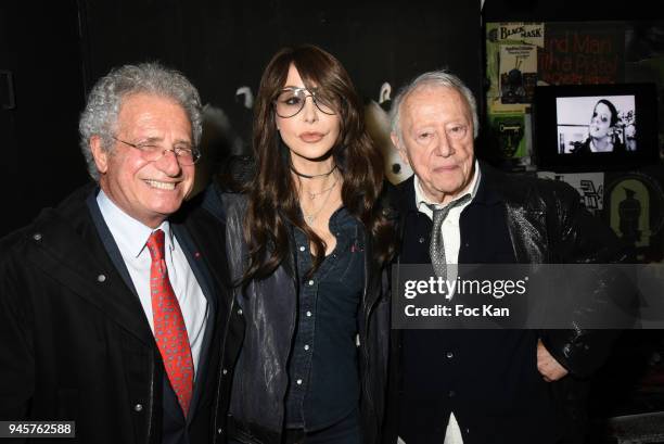 Laurent Dassault, photographer Stefanie Renoma and her father designer photographer Maurice Renoma attend the Maurice Renoma Serie Noire Exhibition...