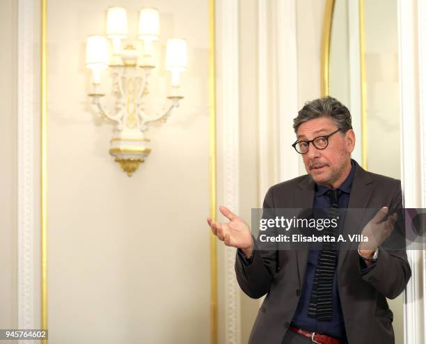 Sergio Castellitto attends 'Il Tuttofare' photocall at St Regis Hotel on April 13, 2018 in Rome, Italy.