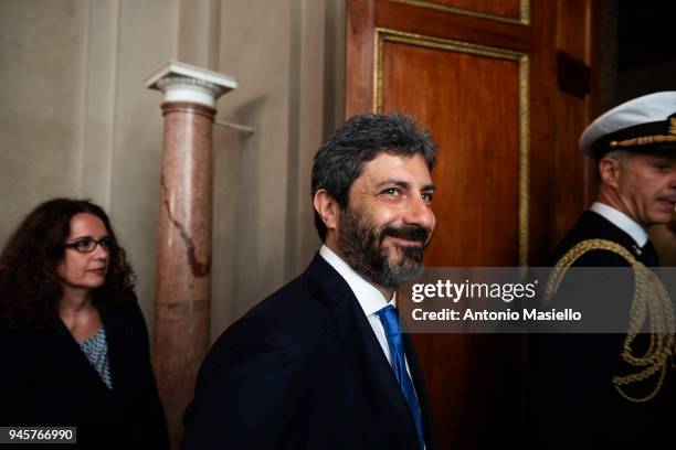 Chamber of Deputies President Roberto Fico leaves the Quirinal palace after a meeting with Italian President Sergio Mattarella on the second day of...