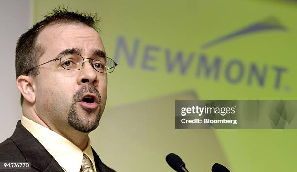 Patrick Highsmith, global manager for exploration business development of Newmont Mining Corp., speaks during the Asia Mining Congress 2007, on...