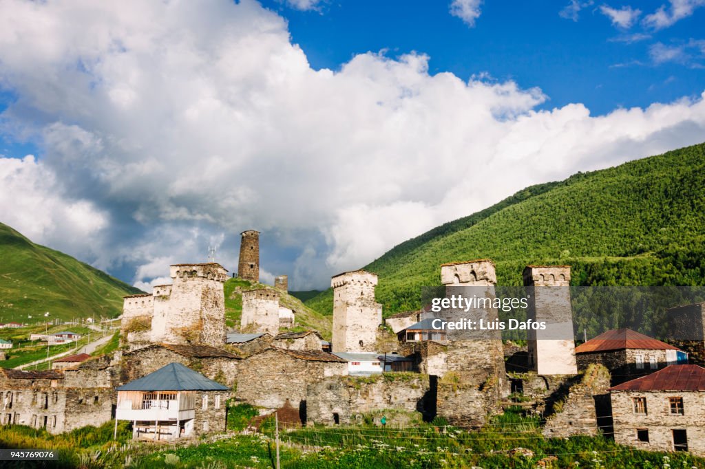 Medieval towers of Ushguli in Georgia