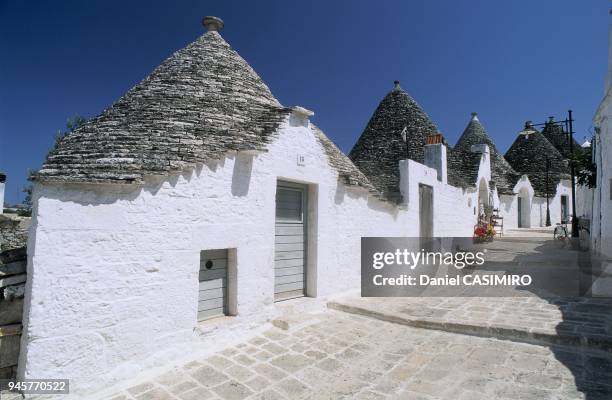 Italie, Les Pouilles, Alberobello, Trulli, logements traditionnels.