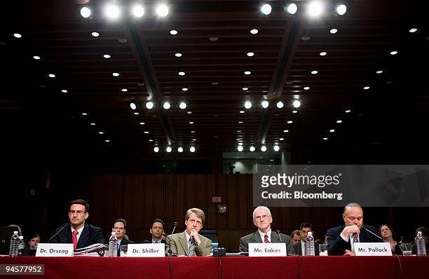 Witnesses testify at a hearing of the Joint Economic Committee, on Wednesday, Sept. 19 in Washington, D.C., U.S. Appearing from left to right are,...