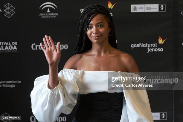 Actress Berta Vazquez attends 'Las Leyes de la Termodinamica' photocall at the Cervantes Theater on April 13, 2018 in Malaga, Spain.