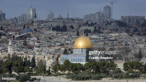 General view of Al-Aqsa Mosque Compound is seen in Jerusalem on April 13, 2018. Islamic scholars' call muslims to visit Al-Aqsa Mosque Compound.