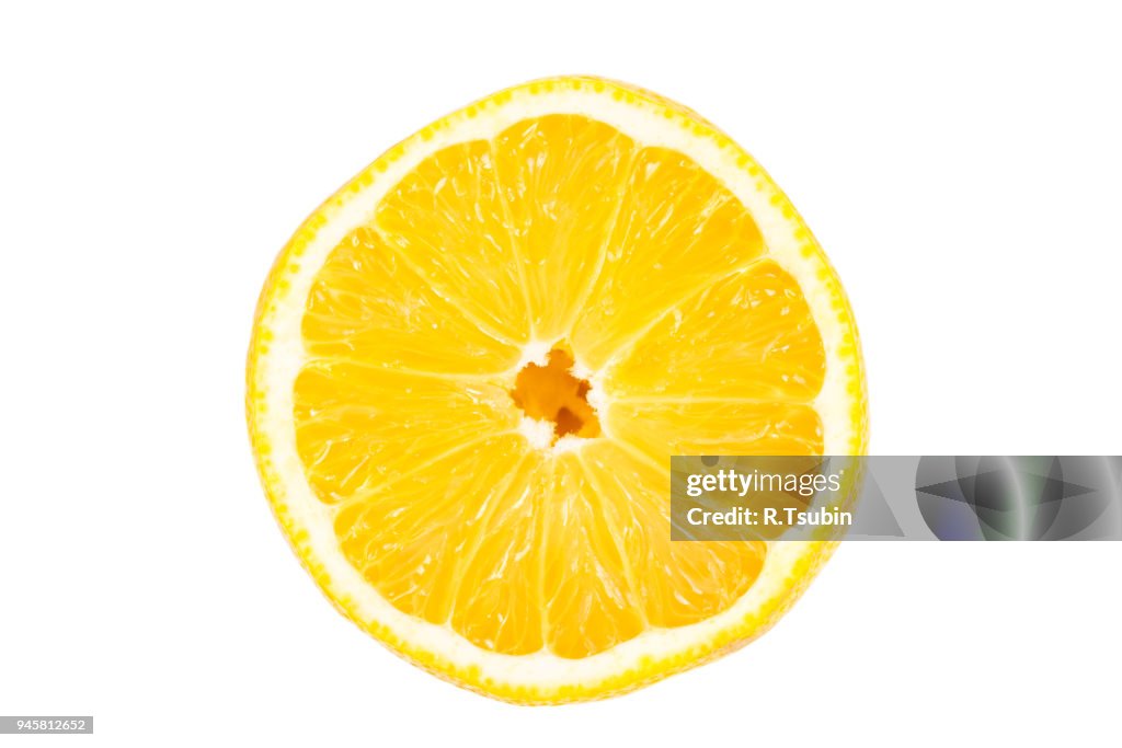 Slice of lemon fruit