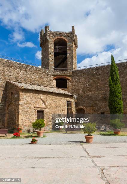 castle of montalcino - brunello montalcino stock pictures, royalty-free photos & images