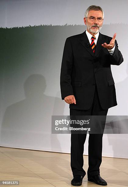 S Adam Opel AG Chief Executive Officer Hans Demant speaks at a press conference in Berlin, Germany, Friday, June 29, 2007. General Motors Corp., the...