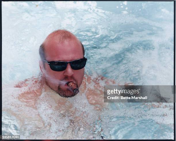 Actor Michael Chiklis is photographed for Cigar Aficionado Magazine in 1996 in New York City.