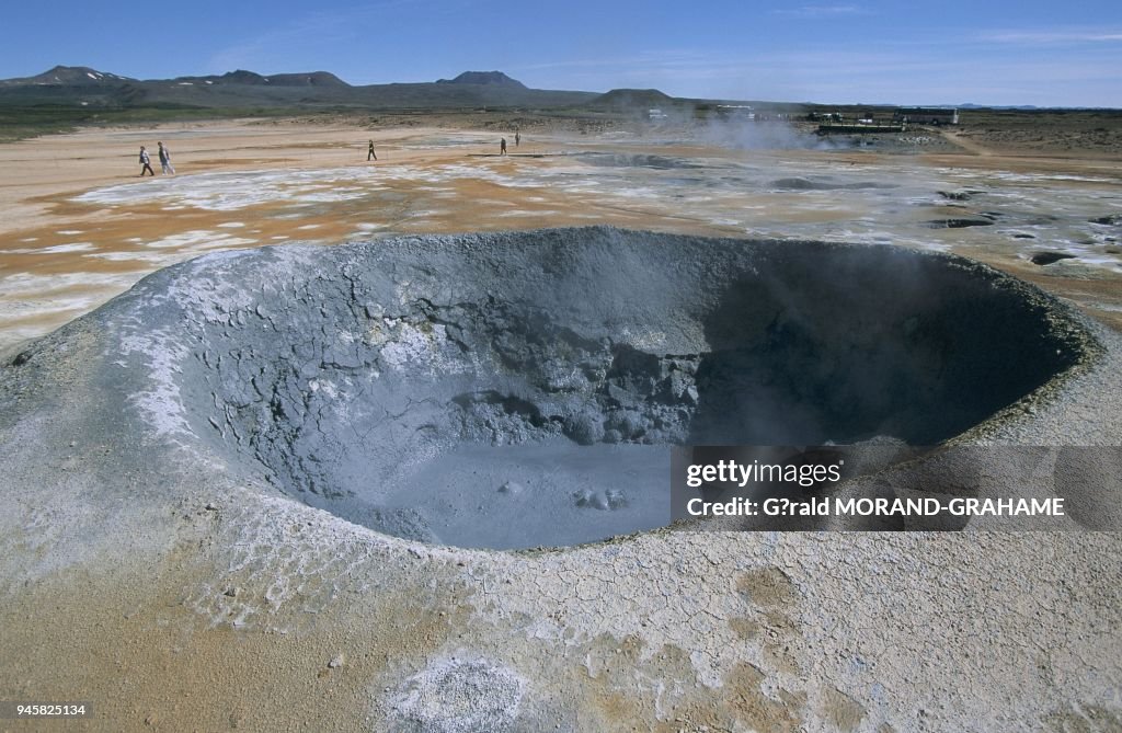 ISLANDE, LAC MYVATN, NAMAFJALL, SITE GEOTHERMIQUE DE HVERIR
