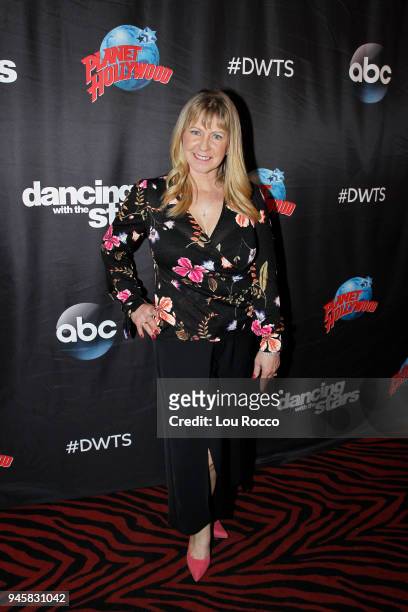 The cast of "Dancing with the Stars: Athletes" gather at Planet Hollywood in Times Square after their appearance on "Good Morning America," Friday,...