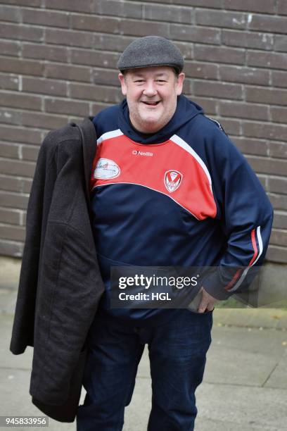 Johnny Vegas seen at the ITV Studios on April 13, 2018 in London, England.