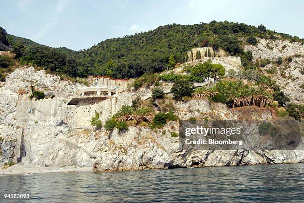 An area on the Amalfi coast, between Amalfi and Salerno, where the hotel Fuenti was demolished as a result of having been built illegally, is pointed...