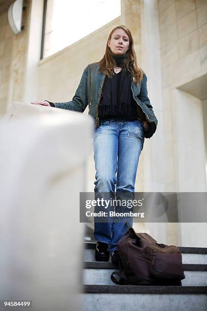 Anja Muhr, a student at Johann Wolfgang Goethe Universitaet, poses in Frankfurt, Germany, on Thursday, November 16, 2006. A push to match the quality...