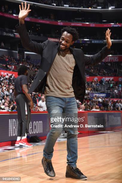 Patrick Beverley of the LA Clippers reacts to a play during the game against the New Orleans Pelicans on April 9, 2018 at STAPLES Center in Los...