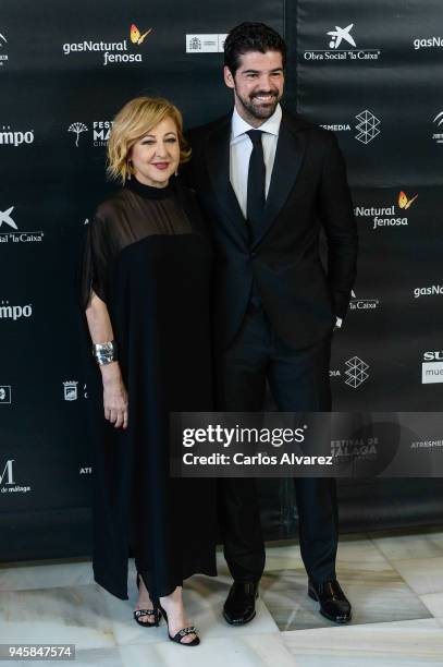 Carmen Machi and Miguel Angel Munoz attends Opening Day - Red Carpet - Malaga Film Festival 2018 on April 13, 2018 in Malaga, Spain.