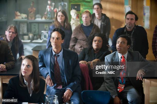 Basic Lupine Urology" Episode 317 -- Pictured: Alison Brie as Annie, Danny Pudi as Abed, Yvette Nicole Brown as Shirley, Donald Glover as Troy --...