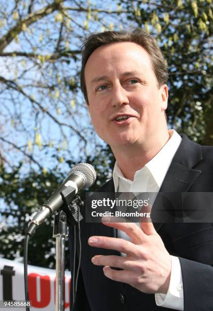 David Cameron, the U.K. Conservative Party leader, speaks at a doctors protest against the National Health Service's recruitment process for...