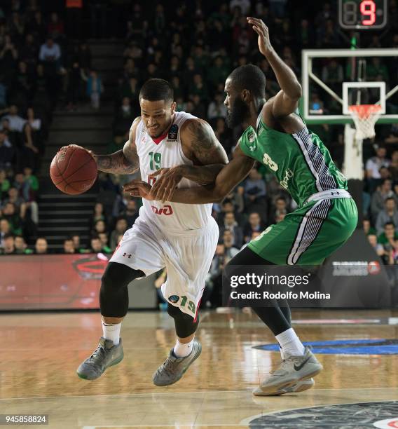 Chris Babb, #19 of Lokomotiv Kuban Krasnodar in action during the 7DAYS EuroCup Basketball Finals game two between Darussafaka Istanbul v Lokomotiv...