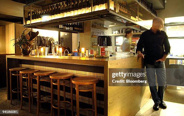 Customer stands by the bar at Pizze e Birra in Sydney, Australia, on Monday, May 21, 2007. Pizze e Birra is enough to make me move house just so it...