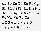 Vector typewriter font.