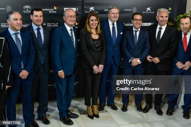 Mayor of Malaga Francisco de la Torre Prados, President of Andalusia Susana Diaz and Minister of Culture Inigo Mendez de Vigo attend Opening Day -...