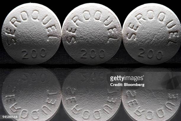 AstraZeneca Plc's Seroquel schizophrenia medication is arranged for a picture at Skenderian Apothecary in Cambridge, Massachusetts, Friday, May 18,...