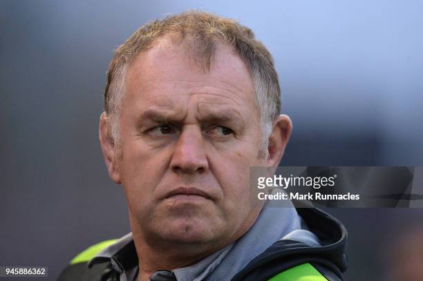 Newcastle Director of Rugby Dean Richards looks on during the Aviva Premiership match between Newcastle Falcons and Sale Sharks at Kingston Park on...