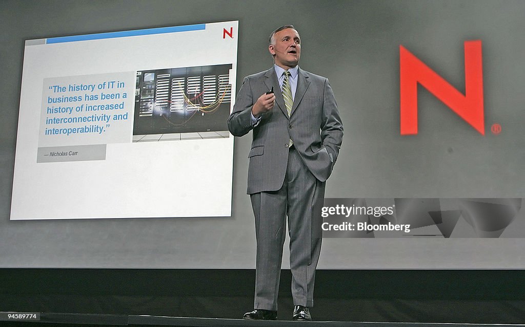 Ronald W. Hovsepian, chief executive officer of Novell Inc., delivers