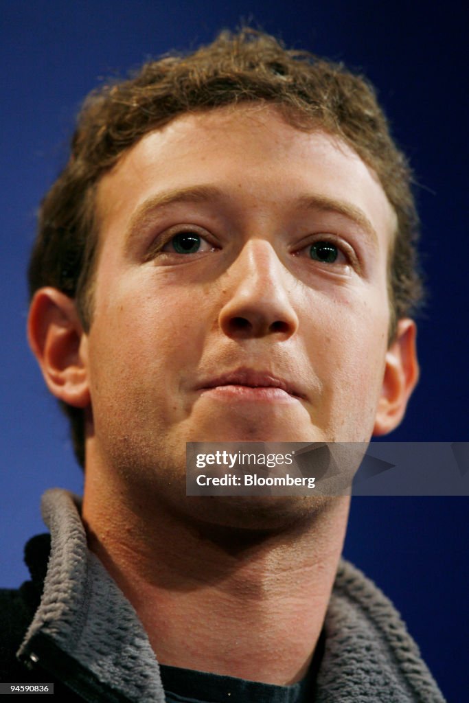 Mark Zuckerberg, founder of Facebook, participates in a discussion ...