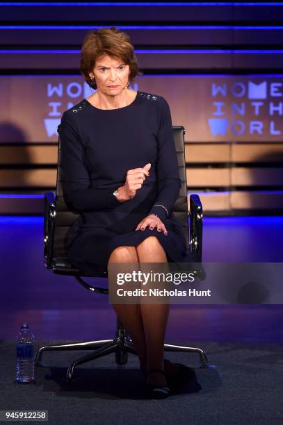 Senator Lisa Murkowski speaks on stage at the 2018 Women In The World Summit at Lincoln Center on April 13, 2018 in New York City.
