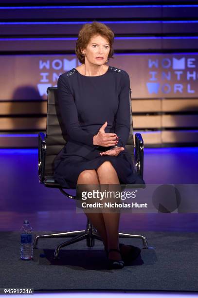 Senator Lisa Murkowski speaks on stage at the 2018 Women In The World Summit at Lincoln Center on April 13, 2018 in New York City.