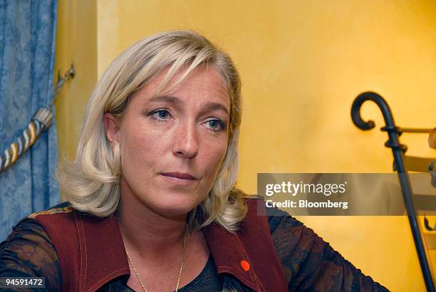 Marine Le Pen, vice-president of France's anti-immigration National Front party, speaks during an interview in Avignon, France on Friday, September...