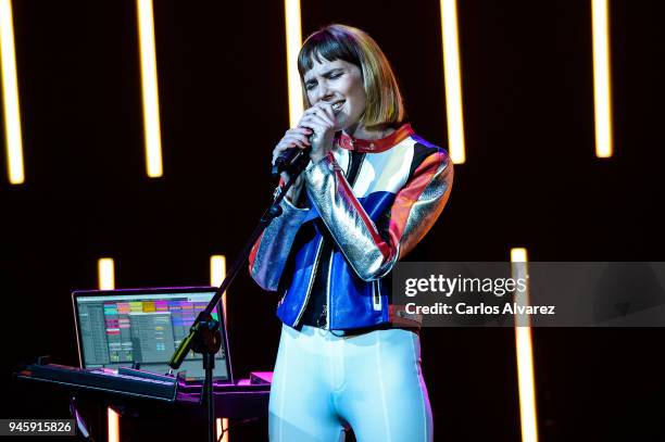 Brisa Fenoy performs in concert during the Opening Day - Gala - Malaga Film Festival 2018 on April 13, 2018 in Malaga, Spain.