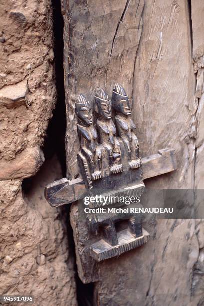 SERRURE DE PORTE, PAYS DOGON, MALI.