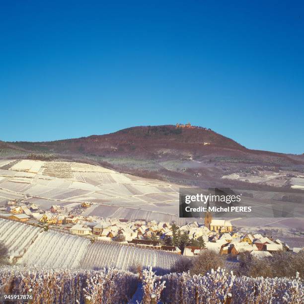 Village alsacien de Rodern sur la route du vin d'Alsace, Haut-Rhin au mois de f?vier.