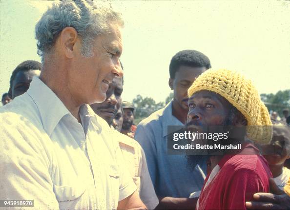Former Prime Minister Of Jamaica Michael Manley Is Photographed With former-prime-minister-of-jamaica-michael-manley-is-photographed-with
