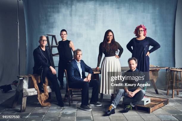 Show runners Ryan Murphy, Lisa Joy, David E. Kelly, Ava Duvernay, Noah Hawley and Jenji Kohan are photographed for The Hollywood Reporter on April...