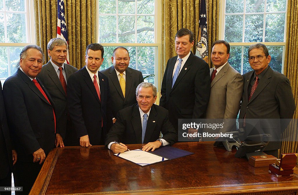 President George W. Bush signs the Native American Home Owne