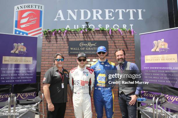 Andretti Autosport CEO and Chairman Michael Andretti, Verizon IndyCar Series driver Marco Andretti, Verizon IndyCar Series driver Alexander Rossi,...