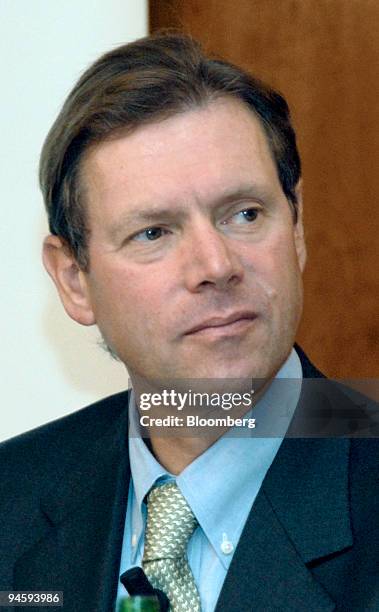 Jacques Aigrain, chief executive officer for Swiss Re, pauses during the annual Rendez-Vous de Septembre insurance conference in Monte Carlo, Monaco,...