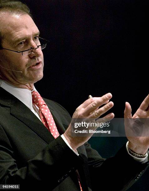 Pat Davies, chief executive officer of Sasol Ltd., speaks during a press conference in Johannesburg, South Africa, on Monday, Sept. 10, 2007. Sasol...