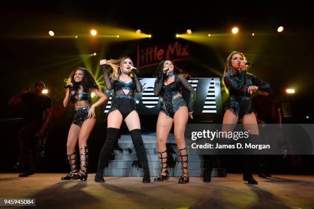 British girl band Little Mix in concert on May 13, 2016 in Sydney, Australia.