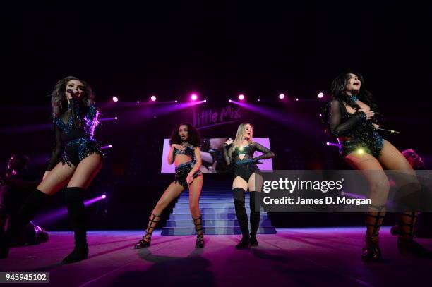 British girl band Little Mix in concert on May 13, 2016 in Sydney, Australia.